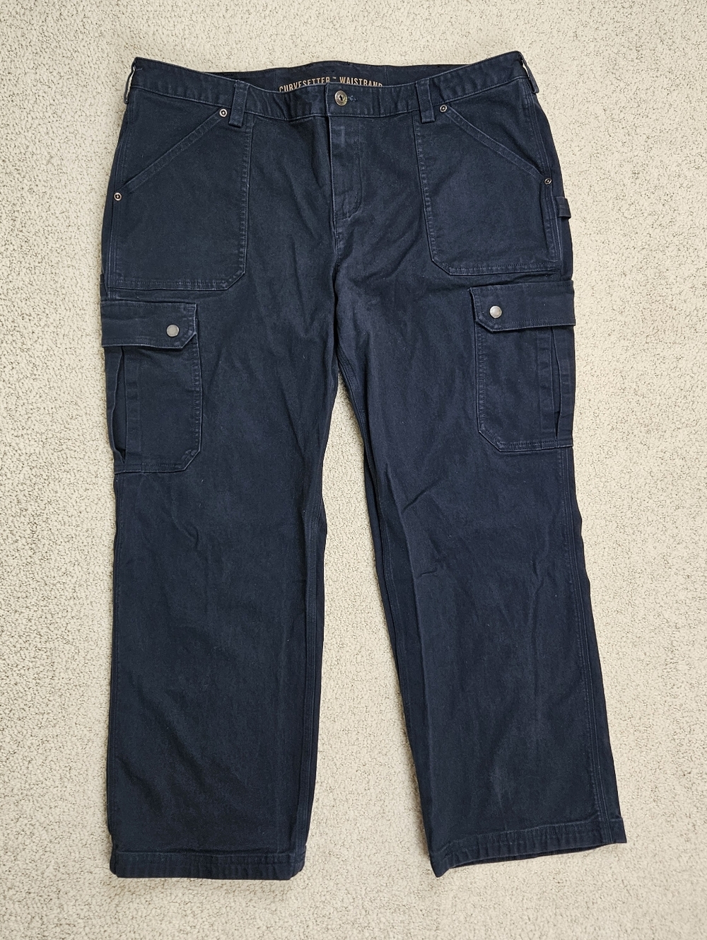 Duluth Trading Curvesetter Cargo Pants Womens 18x29 Dark Blue Stretch